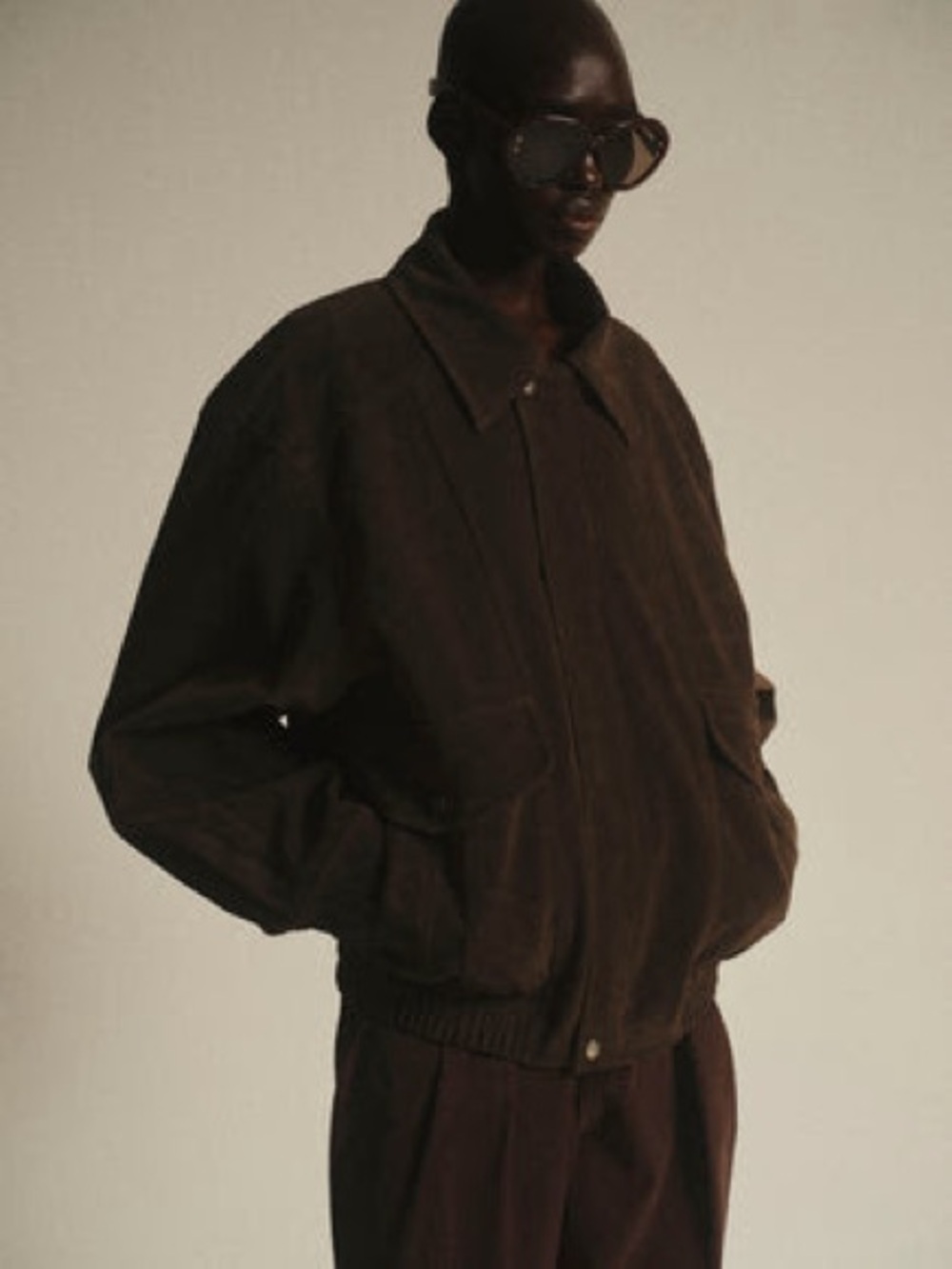 Source Unknown Suede Effect Bomber Jacket, OS - Picture 2 of 7